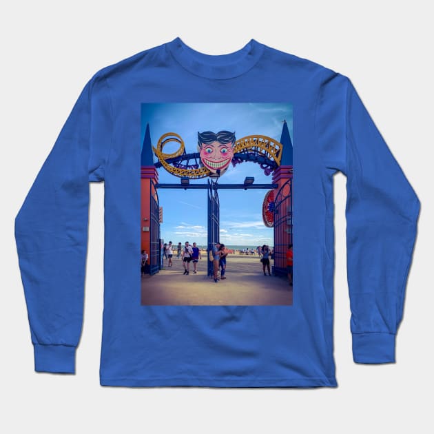 Coney Island Luna Park Joker Brooklyn NYC Long Sleeve T-Shirt by eleonoraingrid